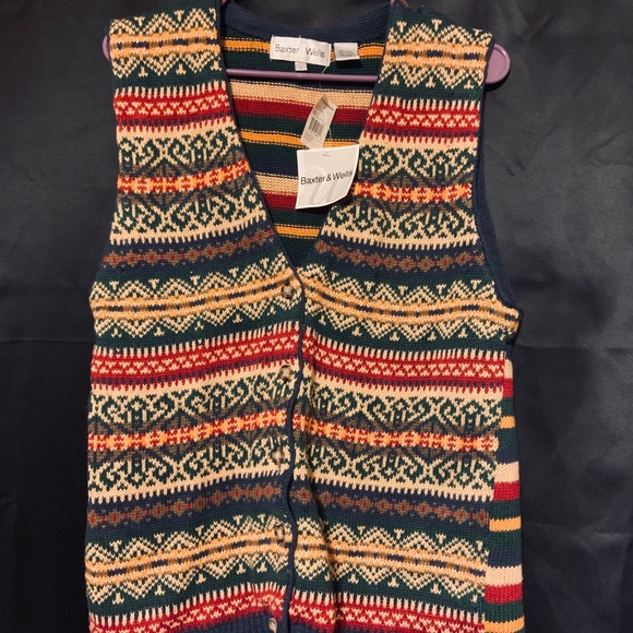 Hipster Vest Baxter & Wells Vintage Rare Thrift - Picture 2 of 8